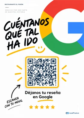 Ejemplo de cartel impreso personalizado para reseñas de Google